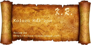 Kolozs Rózsa névjegykártya